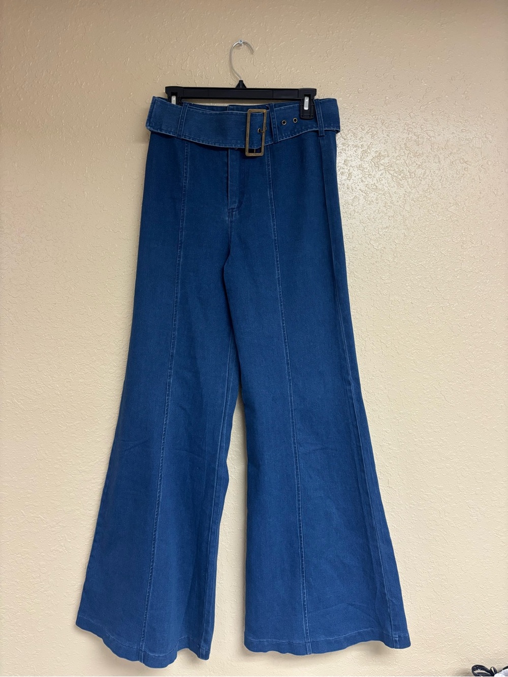 Altar'd State Deep Blue Wide-Leg Belted Jeans
